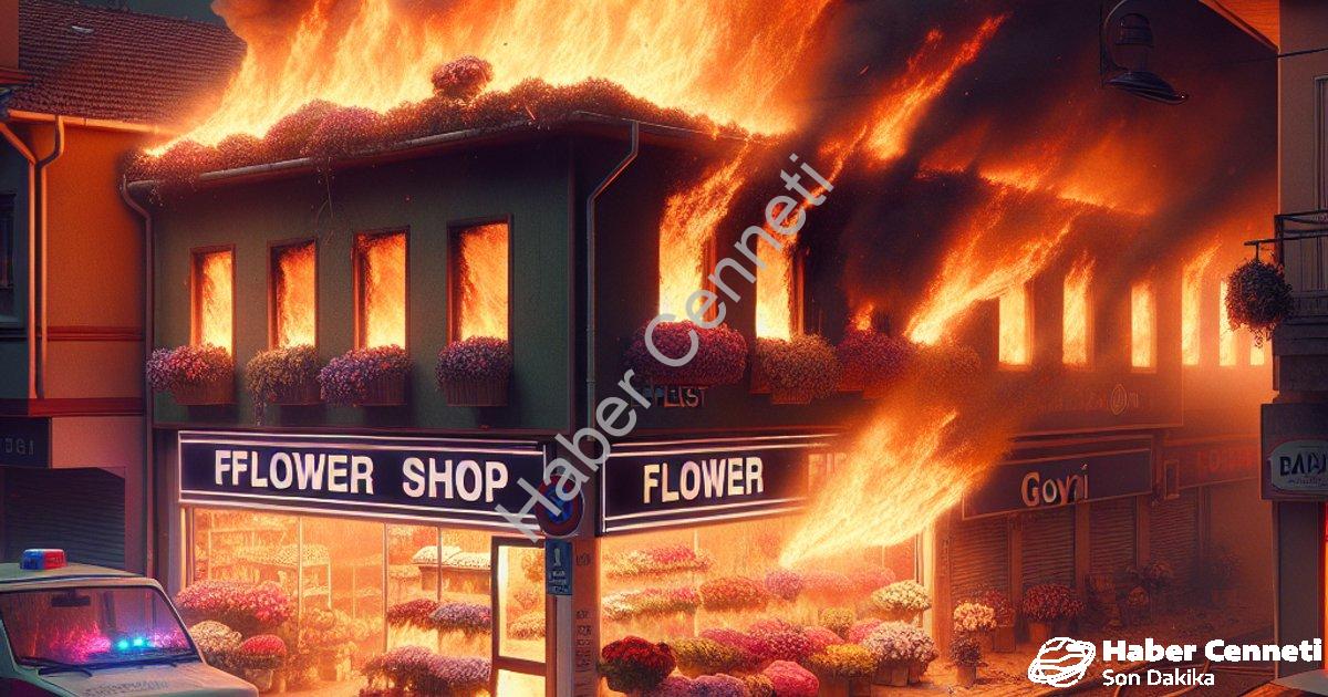 "Aydın Efeler'de Çiçekçi Yangını: Komşuların Dikkati Faciayı Önledi" başlıklı haber için fotorealist
