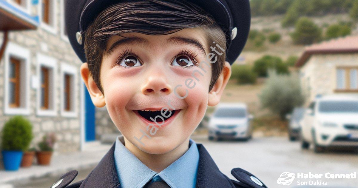 "Muğla Emniyeti'nden Anlamlı Dokunuş: Hamza'nın Polislik Hayali Gerçek Oldu" başlıklı haber için fot