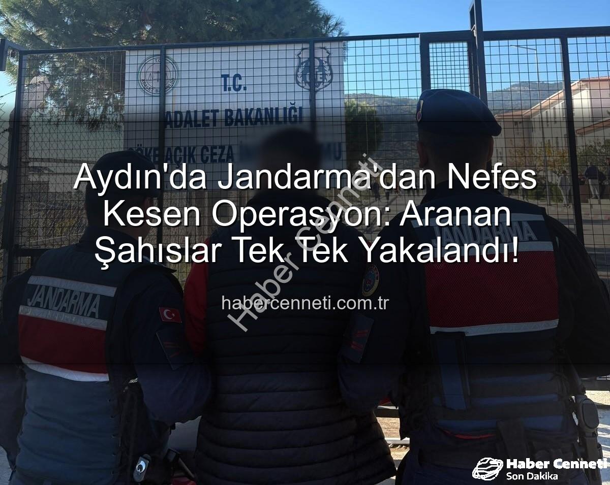 Aydın Jandarma - Aydın'da Jandarma'dan Nefes Kesen Operasyon: Aranan Şahıslar Tek Tek Yakalandı!